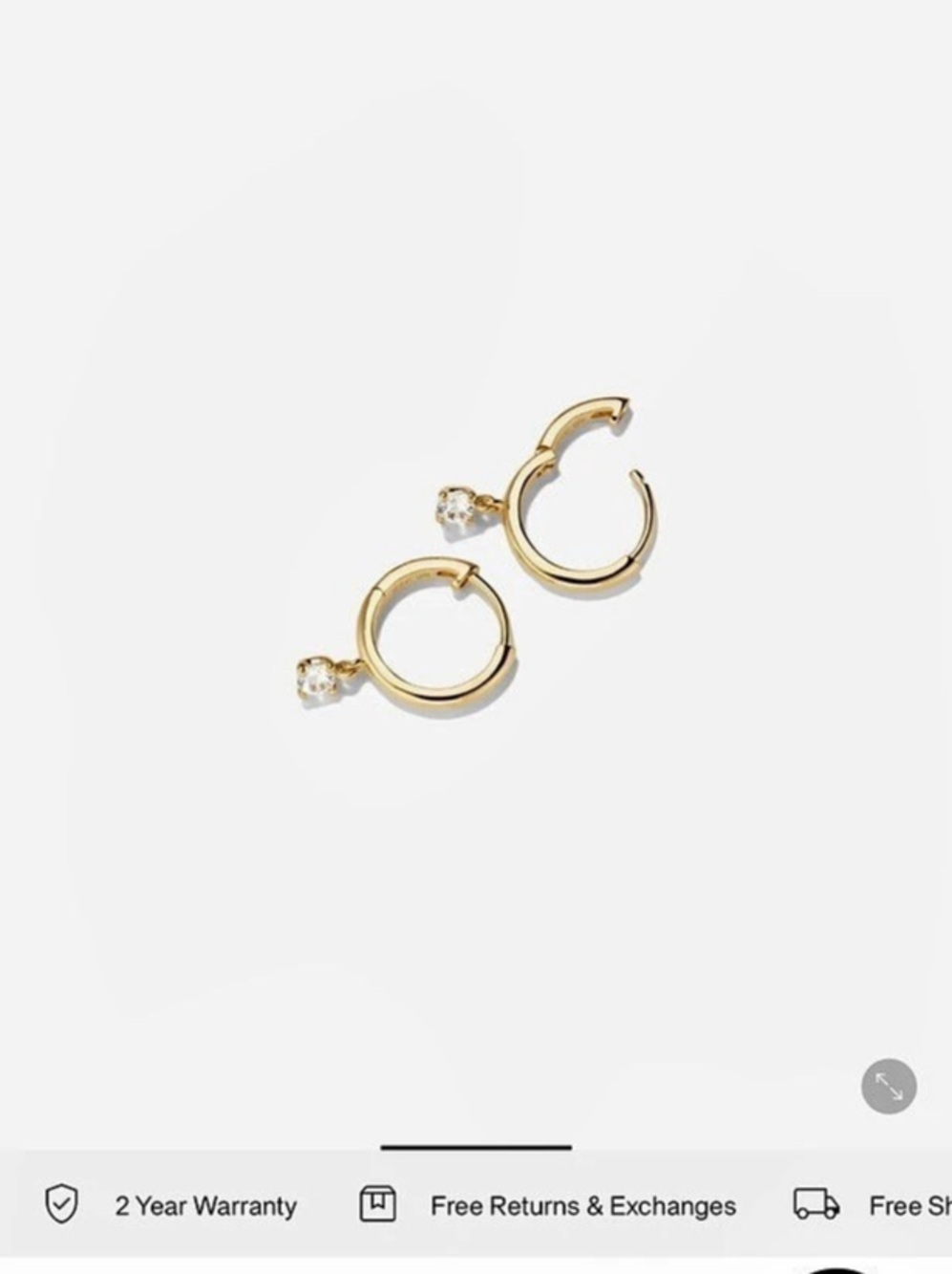 Mejuri Round Lab Grown Sapphire Hoops Gold Earrings - Picture 4 of 4